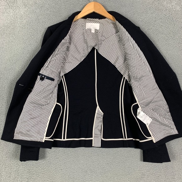 Hugo Boss Jocala Blazer Women's 10 Midnight Double Breasted Wool Blend Jacket - Picture 5 of 13